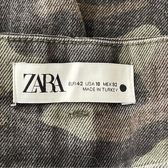 Zara The Joy PaperBag Pants Jeans Camo Denim Relaxed Fit Tapered Leg High waist - Picture 13 of 15